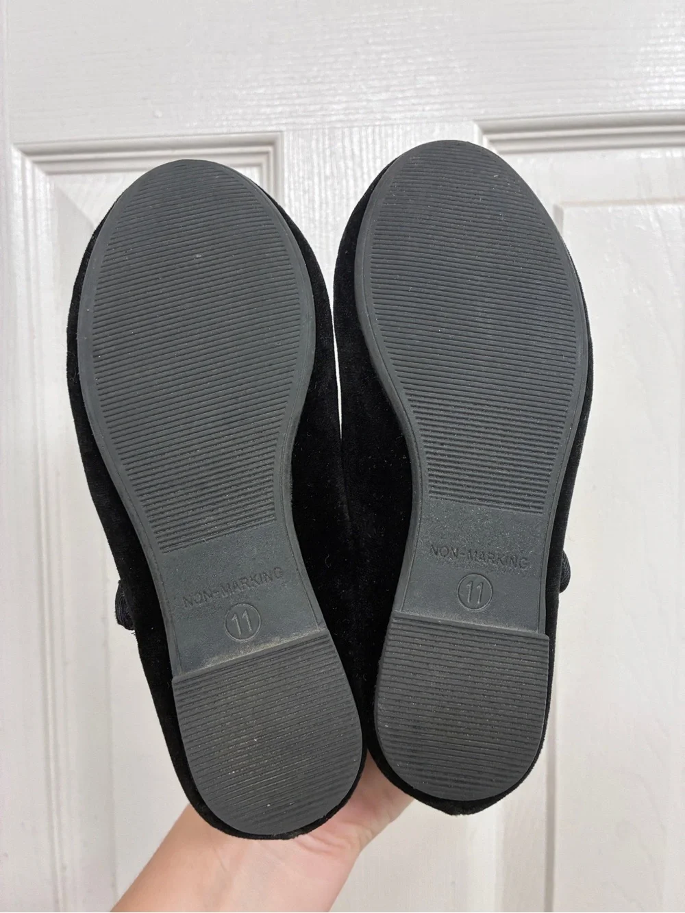 Cat & Jack Black Velvet Mary Jane Shoes with Adjustable Strap